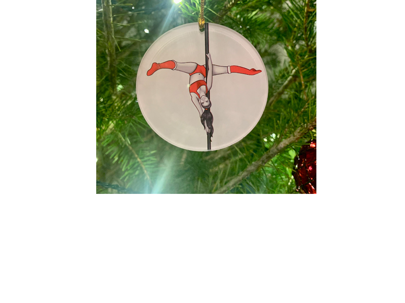 Christmas Pole Dancer Illustration Ornament