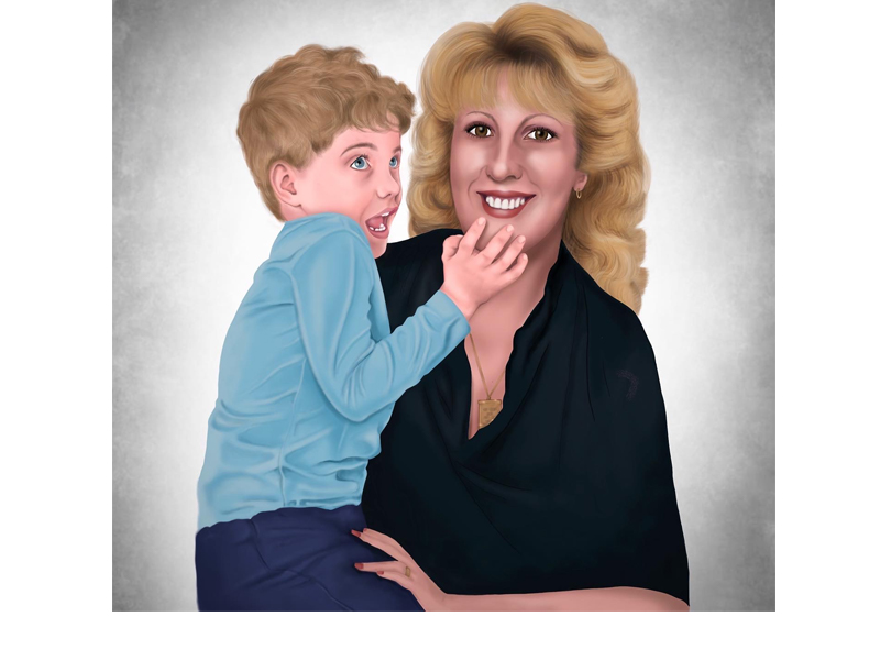 Portrait of Mother and Grandson